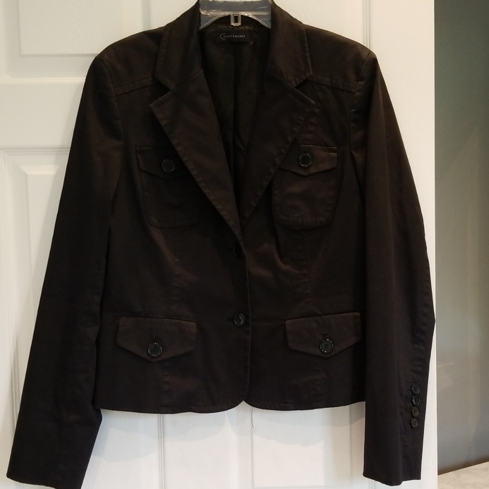 Context Black Stretch Linesd Suit Jacket - image 1